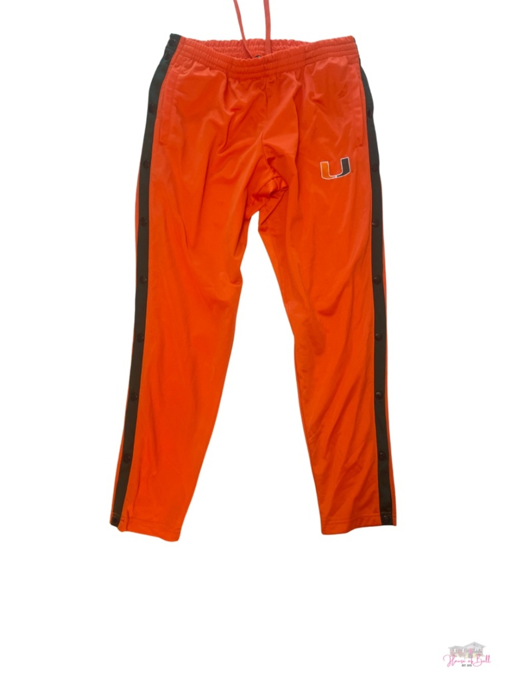 Colosseum Mens Large Miami Hurricanes Snap Button Track Pants Orange "The U"